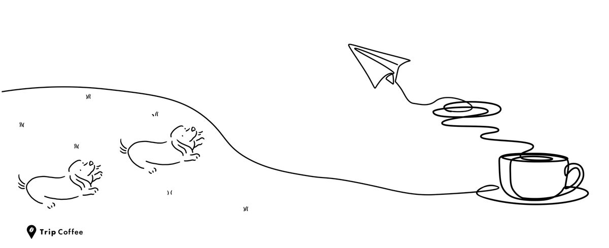 line drawing ”Fun!” - Trip Coffee®